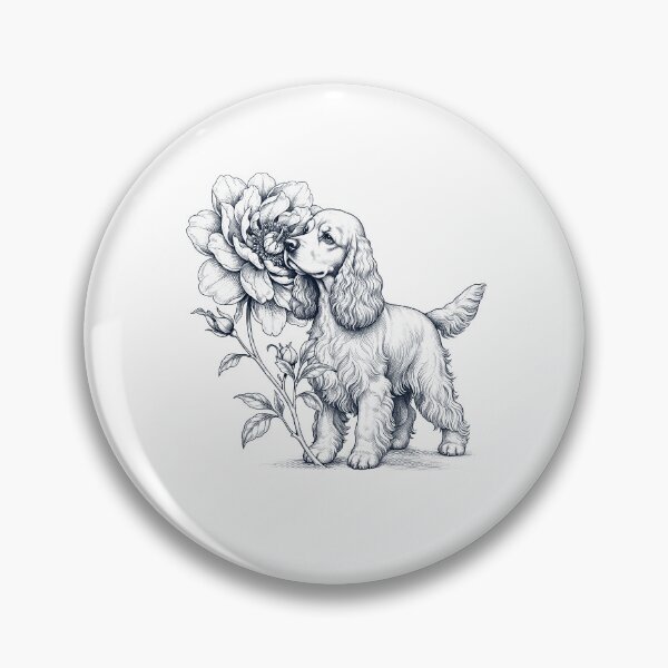 Artikelvorschau, Cocker Spaniel riecht Blumen Hundeliebhaber entworfen und verkauft von dian-rody-crest.