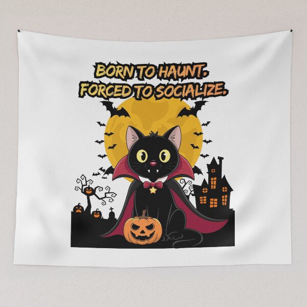 Item preview, Born to Haunt Vampire Cat Shirt Funny Introvert Halloween Gift designed and sold by E20STUDIO.