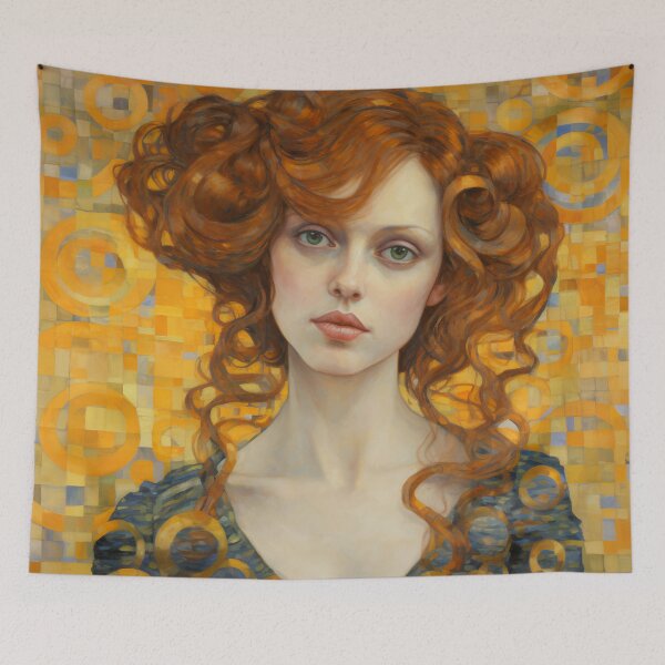 Item preview, Art Nouveau Woman Geometric Mosaic Portrait designed and sold by BrandonArtWorld.