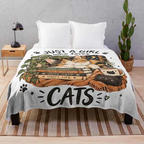 Item preview, Just A Girl Who Loves Cats - Sleeping Calico & Books designed and sold by GenZFashion000.