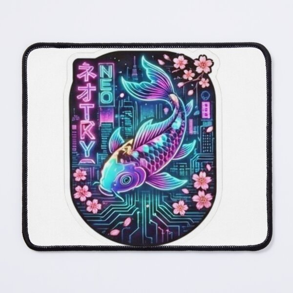 Item preview, Neo Tokyo Cyberpunk Neon Koi Fish designed and sold by FABIOLA1970.