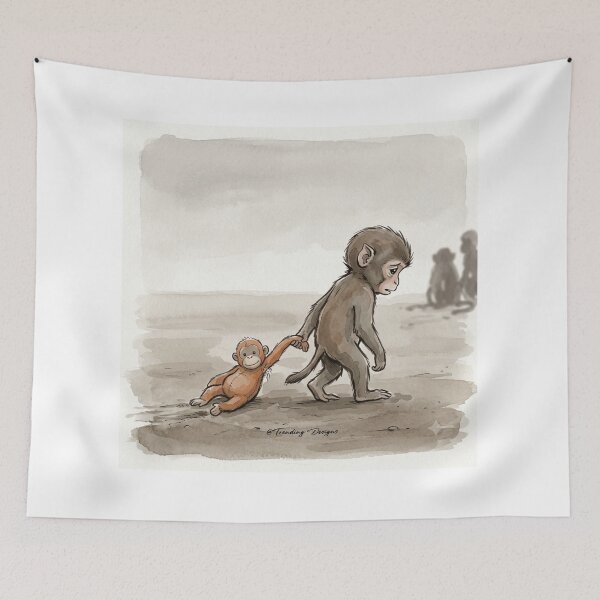 Item preview, Punch the Baby Monkey and His Toy designed and sold by TrendingFabrics.