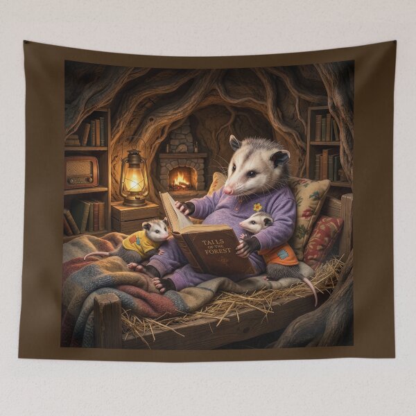 Item preview, Possum Mom Reads a Bedtime Story designed and sold by Tridentulus.
