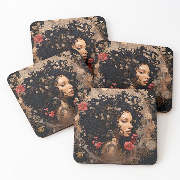Item preview, Victorian Steampunk Woman Clockwork Floral Portrait designed and sold by BrandonArtWorld.