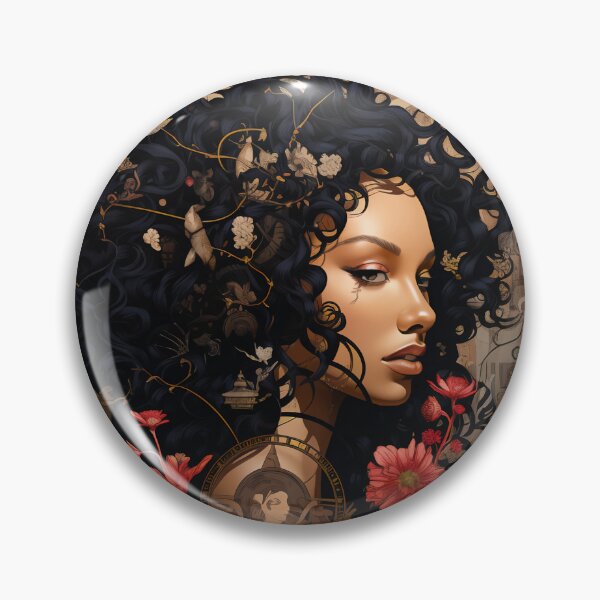 Item preview, Victorian Steampunk Woman Clockwork Floral Portrait designed and sold by BrandonArtWorld.