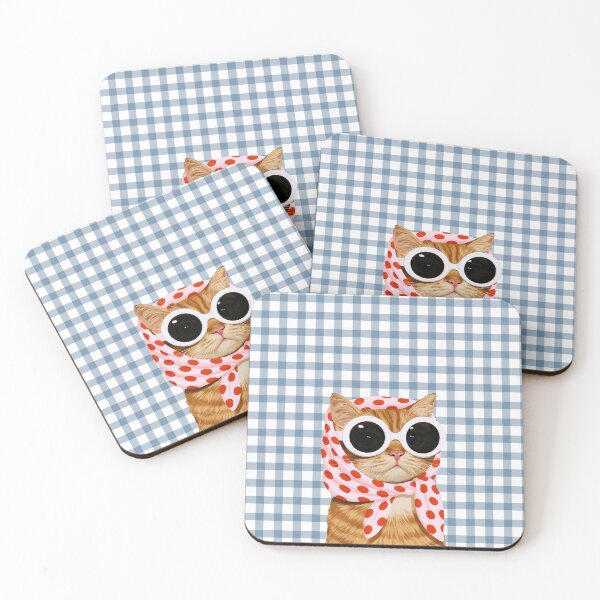 Item preview, Retro Polka Dot Cat in Sunglasses designed and sold by CyrelleLana.