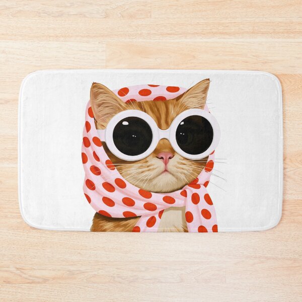 Item preview, Retro Polka Dot Cat in Sunglasses designed and sold by CyrelleLana.