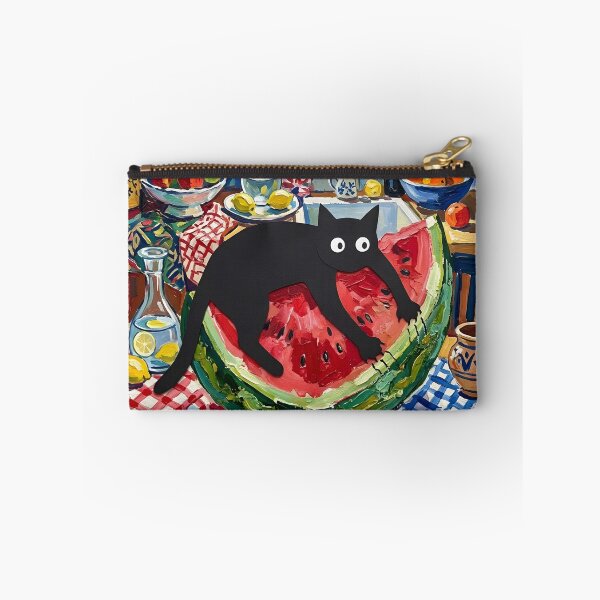 Item preview,  Funny Black Cat Scratching Watermelon Matisse Style Print designed and sold by DuckOddity.