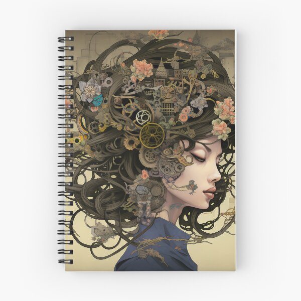 Item preview, Clockwork Woman Floral Steampunk Portrait designed and sold by BrandonArtWorld.