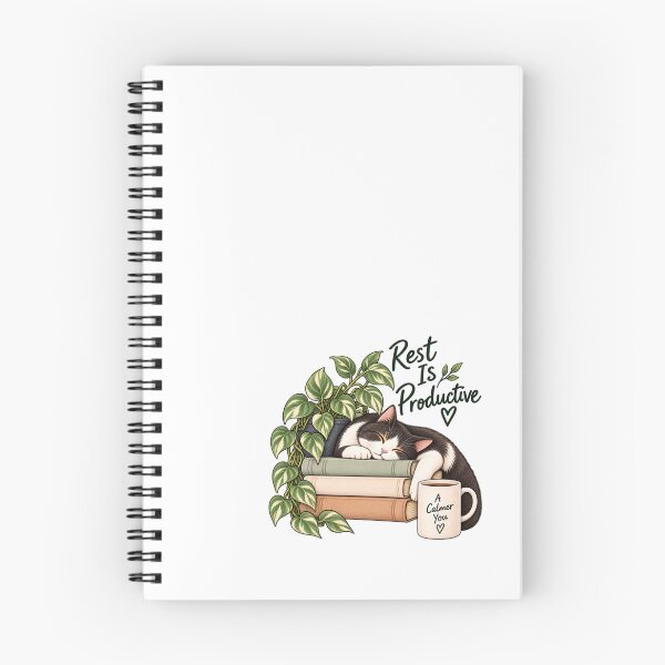 Item preview, Rest Is Productive Cozy Cat Recovery Quote designed and sold by GentleRecovery.