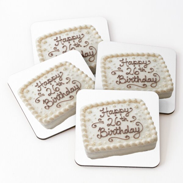 Item preview, Happy 26th birthday 26 cute adorable cake party vanilla white kawaii designed and sold by CheeseBlueprint.