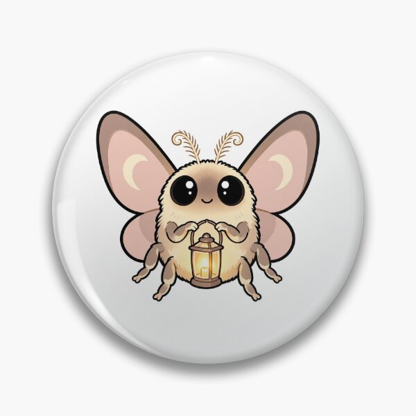 Item preview, Cute Fuzzy Moth Holding A Tiny Lantern designed and sold by The Mellonaire.