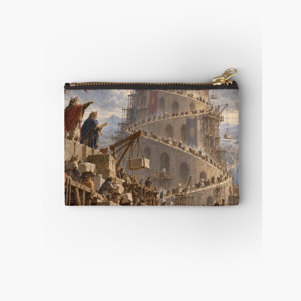 Item preview, Cats Building the Skyward Tower designed and sold by Ocelot-T.