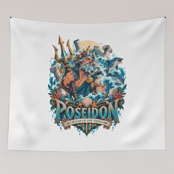 Item preview, Poseidon, Lord of the Tides and Dolphins designed and sold by MarlicShop.