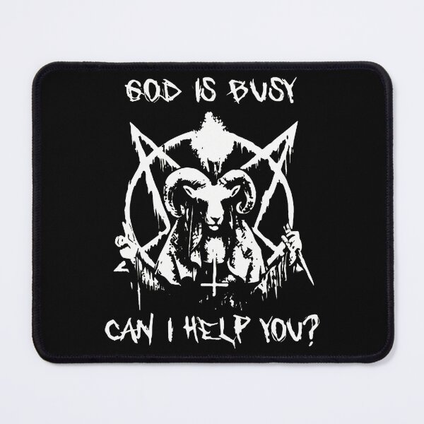 Item preview, God is Busy Can I Help You Ram Pentagram Inverted designed and sold by mazormhparri.