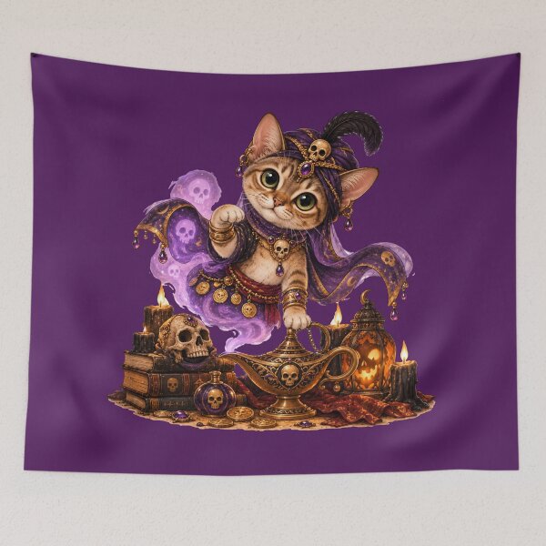 Item preview, Cute Singapore Cat Genie Halloween designed and sold by NoExcusesTraveller .