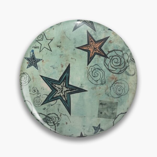 Item preview, Grunge Stars & Doodle Roses — Vintage Collage Art Pattern designed and sold by Checkered Co.