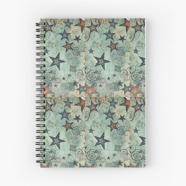 Item preview, Grunge Stars & Doodle Roses — Vintage Collage Art Pattern designed and sold by Checkered Co.