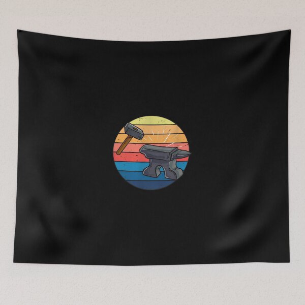 Item preview, Hammer Anvil Sunset Retro Art designed and sold by keelinzeoppel.