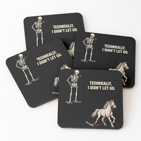 Item preview, Technically I Didn'T Let Go Skeleton Horse Riding Halloween designed and sold by Strow--bary.