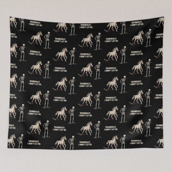 Item preview, Technically I Didn'T Let Go Skeleton Horse Riding Halloween designed and sold by Strow--bary.