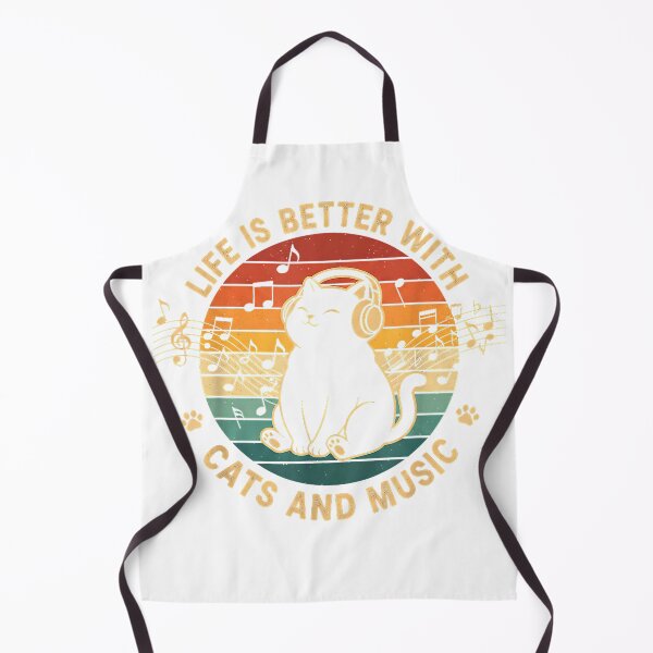 Item preview, Life is Better with Cats Music Retro Funny Cat Music Lover T-Shirt designed and sold by gidget-gadget.