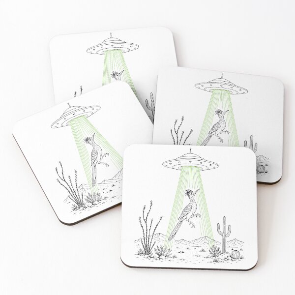 Item preview, Roadrunner And Ufo Alien Abduction Desert Science Humor  designed and sold by Strow--bary.