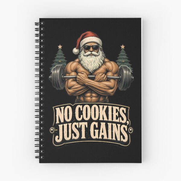 Item preview, No Cookies Just Gains Muscular Santa designed and sold by Linework Studio.