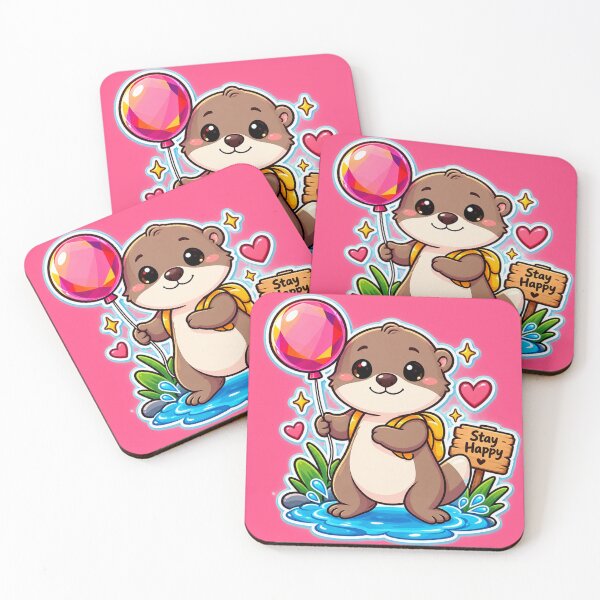 Item preview, Cute Otter with Pink Balloon designed and sold by Hari Arts.