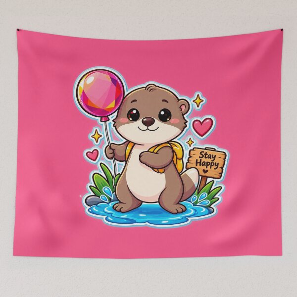 Item preview, Cute Otter with Pink Balloon designed and sold by Hari Arts.
