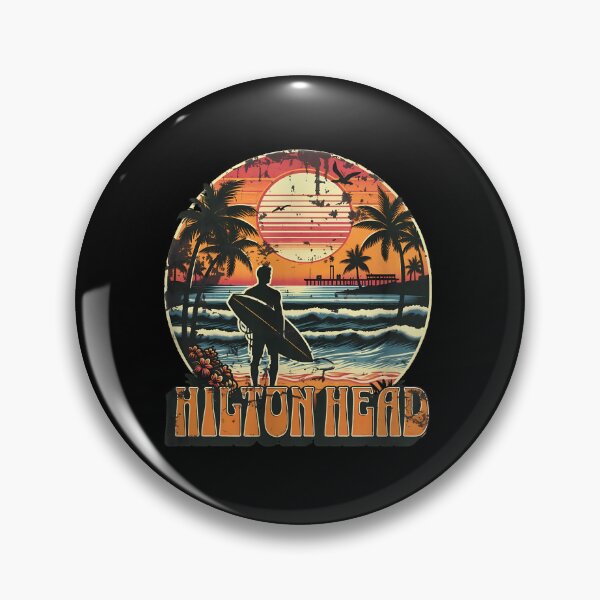 Item preview, Hilton Head Retro Sunset Beach Surfer Graphic Art designed and sold by mazormhparri.
