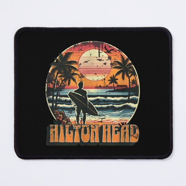 Item preview, Hilton Head Retro Sunset Beach Surfer Graphic Art designed and sold by mazormhparri.
