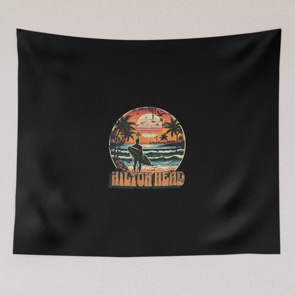 Item preview, Hilton Head Retro Sunset Beach Surfer Graphic Art designed and sold by mazormhparri.