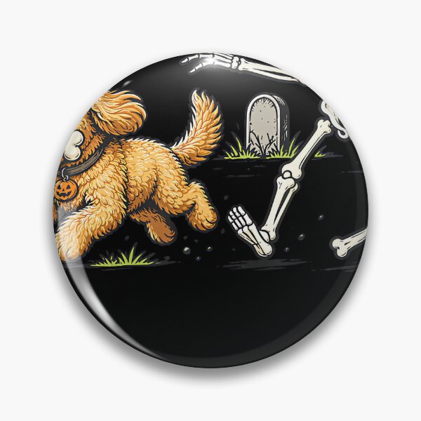 Item preview, Funny Goldendoodle Stealing Bone Halloween Design designed and sold by cruddenstroud23.