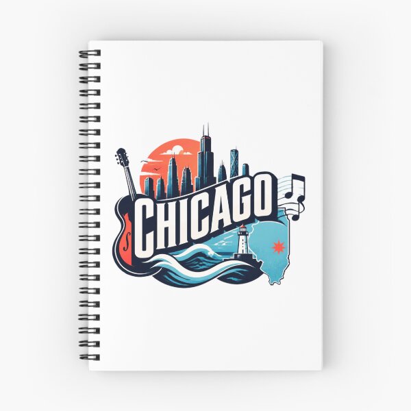 Item preview, Chicago Music Blues Great Lakes City Skyline Badge designed and sold by RDproject.
