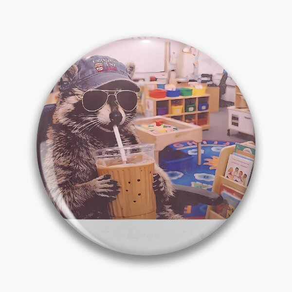 Item preview, Literally Just A Kindergarten Teacher Iced Coffee Raccoon T-Shirt designed and sold by gidget-gadget.