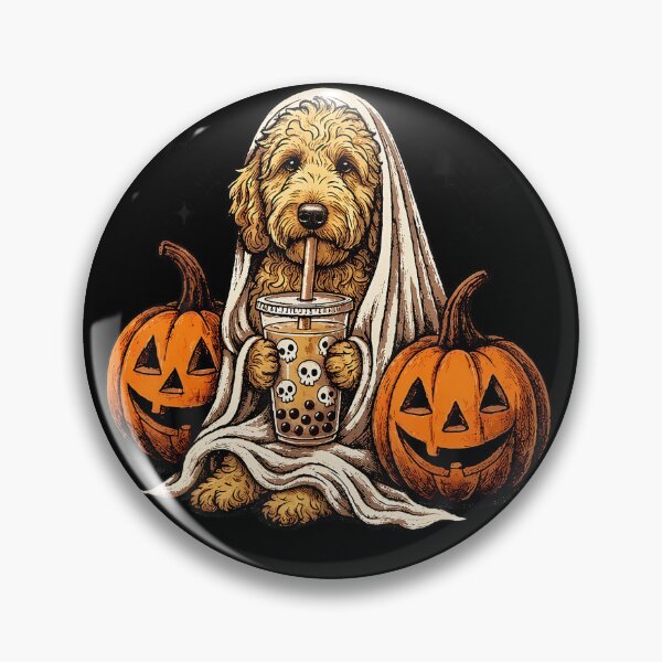 Item preview, Goldendoodle Ghost And Boba Cute Halloween Dog Design designed and sold by jerrimisty889.