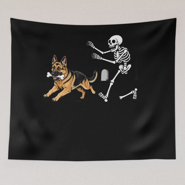 Item preview, German Shepherd Stealing Bone Halloween Dog Design designed and sold by cruddenstroud23.