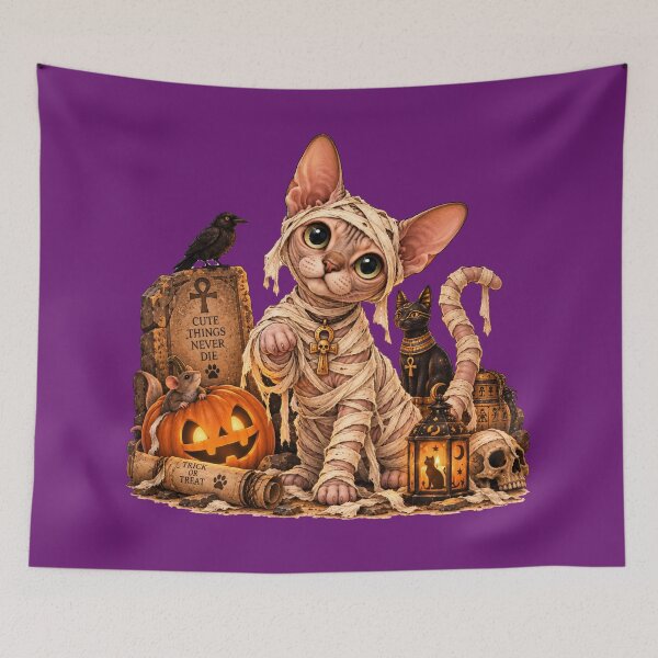 Item preview, Cute Sphynx Cat Mummy Halloween designed and sold by NoExcusesTraveller .