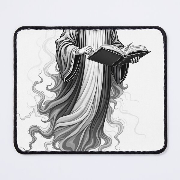 Item preview, Ghostly Academic Figure - Dark Academia Tattoo Flash designed and sold by Qubivibe.