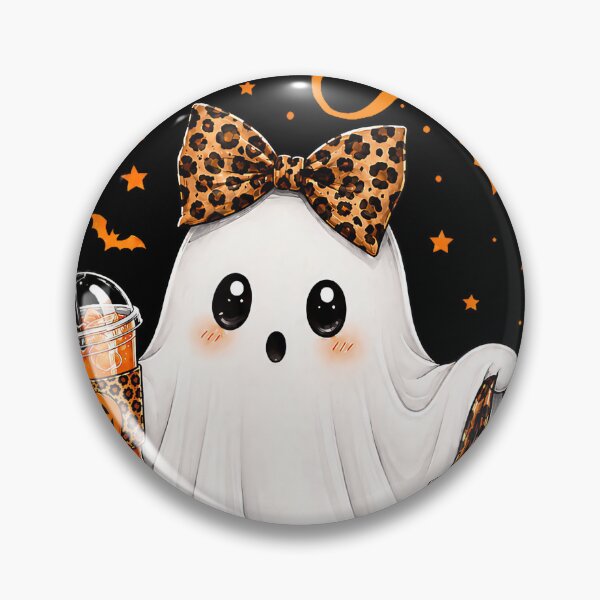 Item preview, Halloween Boo Ghost Pumpkin Coffee Leopard Design designed and sold by cruddenstroud23.