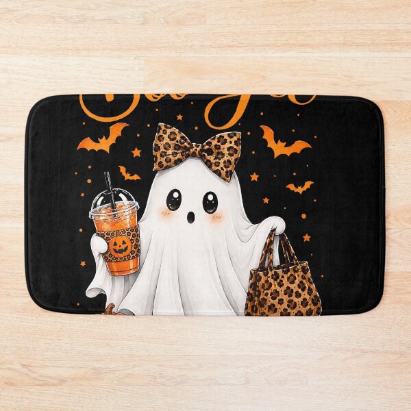 Item preview, Halloween Boo Ghost Pumpkin Coffee Leopard Design designed and sold by cruddenstroud23.