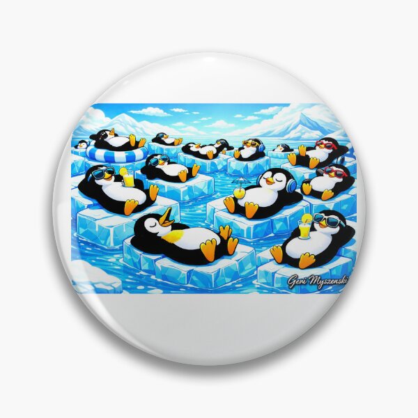 Item preview, Chill Penguins Paradise – Relaxing Ice Cube Cartoon designed and sold by The Art Queen Of Michigan .