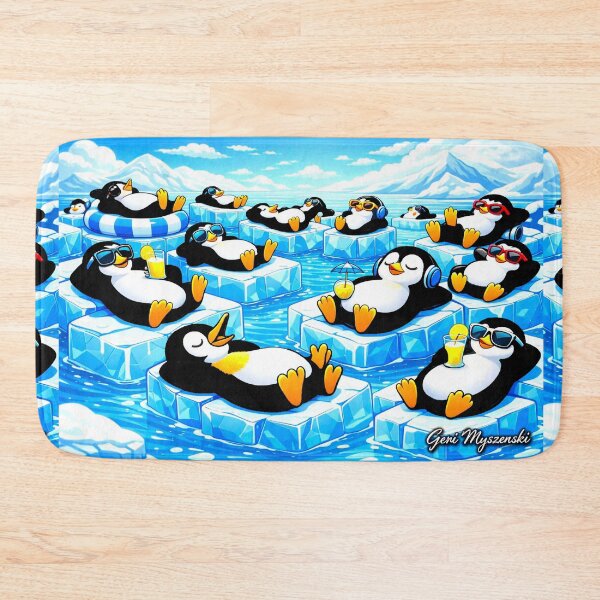 Item preview, Chill Penguins Paradise – Relaxing Ice Cube Cartoon designed and sold by The Art Queen Of Michigan .
