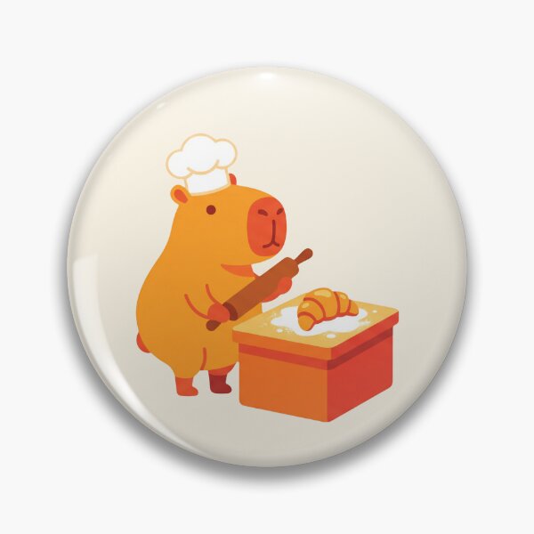 Item preview, Cute Capybara Baker Pastry Chef Croissant Art designed and sold by pattman.