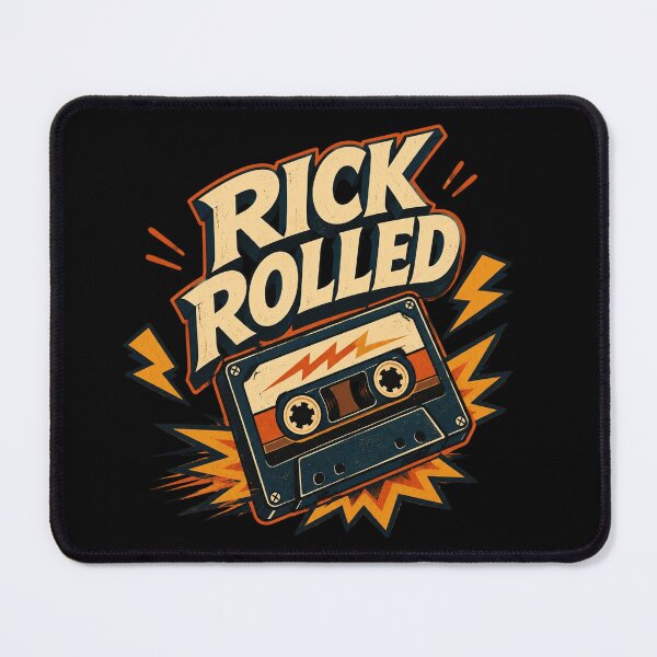 Item preview, Rick Rolled Retro Cassette Tape Lightning Bolt designed and sold by AmayaSingleton.
