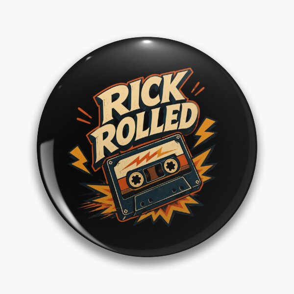 Item preview, Rick Rolled Retro Cassette Tape Lightning Bolt designed and sold by AmayaSingleton.