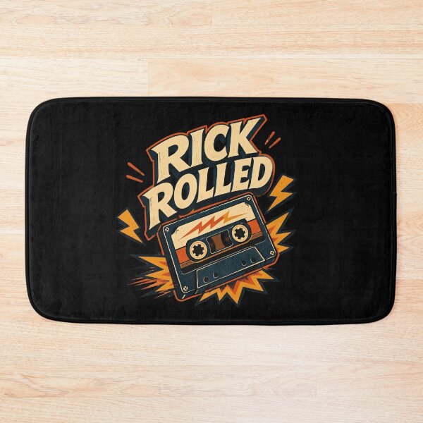 Item preview, Rick Rolled Retro Cassette Tape Lightning Bolt designed and sold by AmayaSingleton.