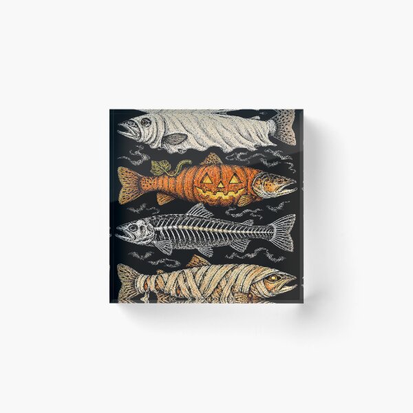 Item preview, Halloween Trout Fish Ghost Pumpkin Skeleton Mummy Design designed and sold by cruddenstroud23.