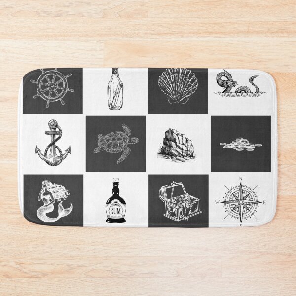 Item preview, Pirate & Nautical Elements Vintage Engraving Pattern designed and sold by Avohai!.